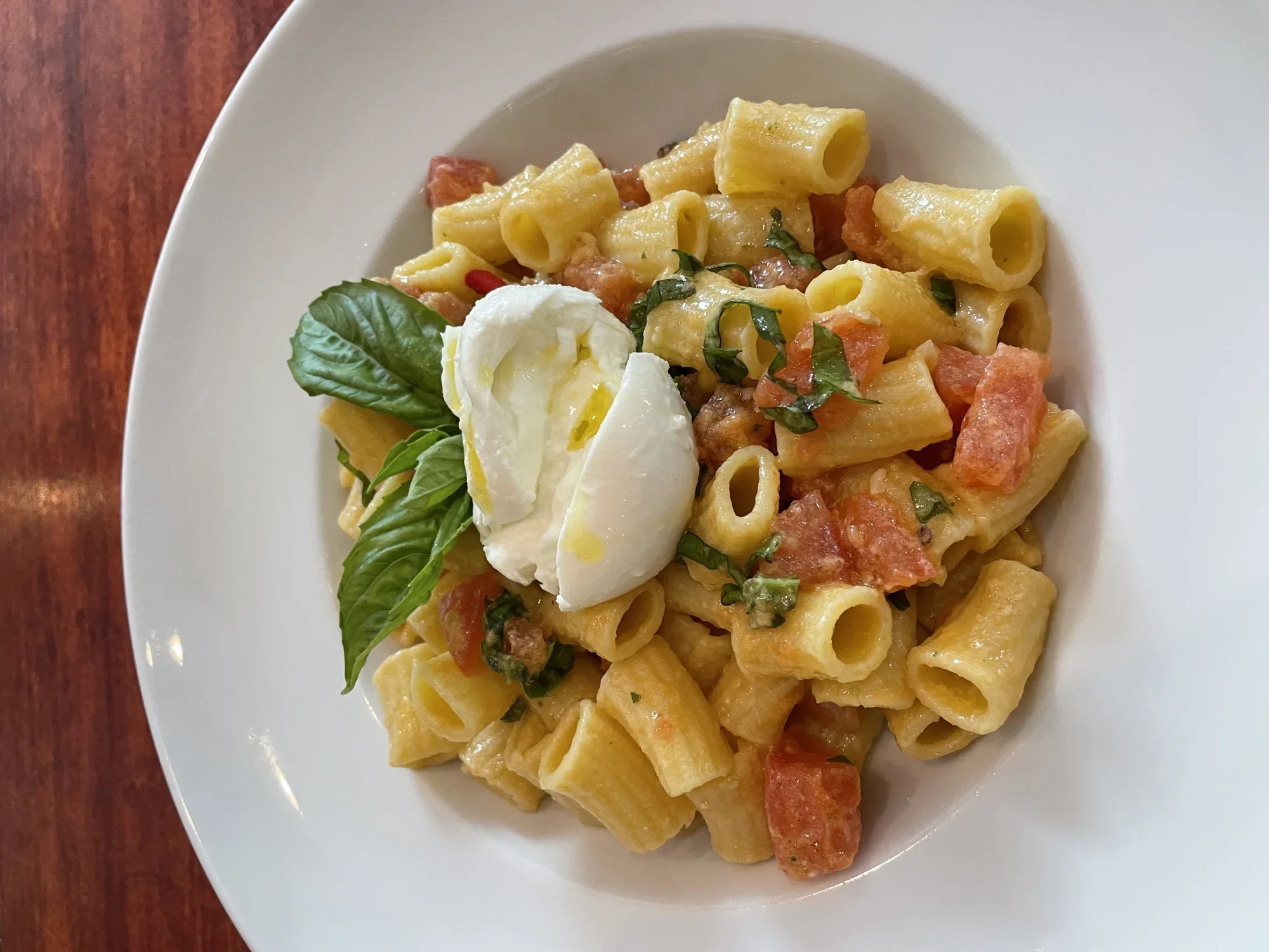 Davanti's Crudaiola alla Napoletana with tomato and buffalo mozzarella