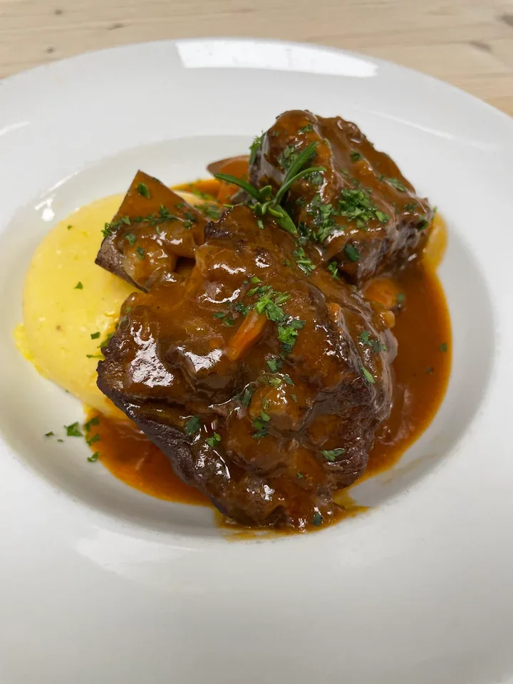 Archive view of Manzo Brasato alla Piemontese plated at Davanti