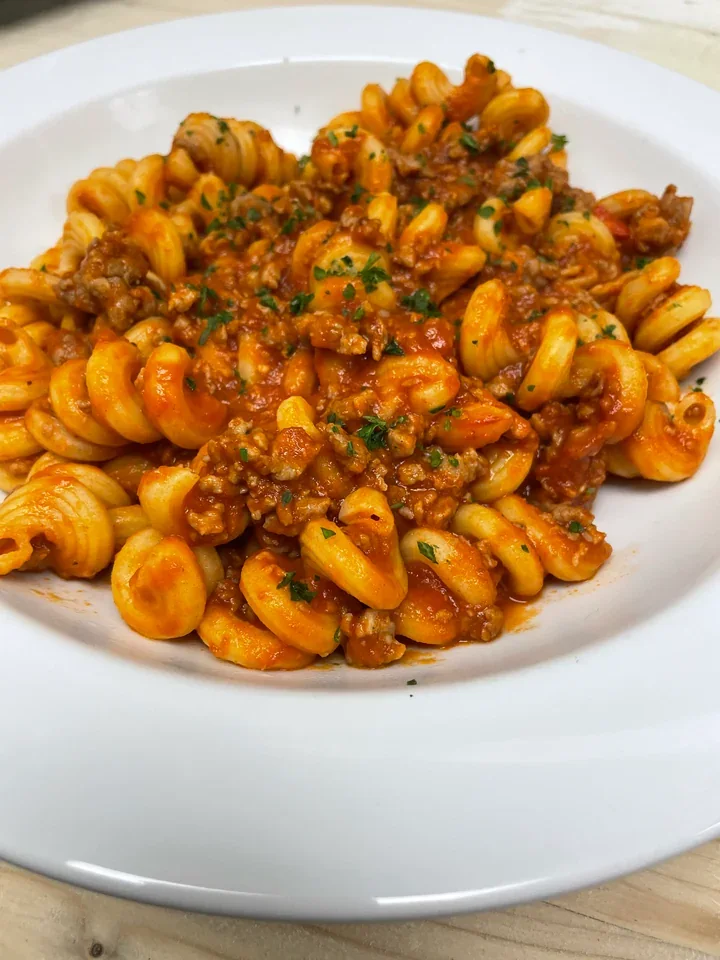 Archive view of Cavatappi con Salsiccia e Peperoncino alla Calabrese plated at Davanti