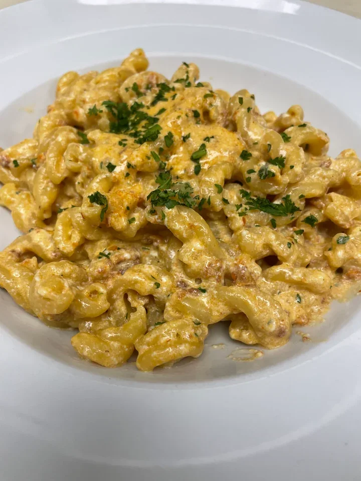 Archive view of Casarecce con ’Nduja di Spilinga e Ricotta alla Calabrese plated at Davanti