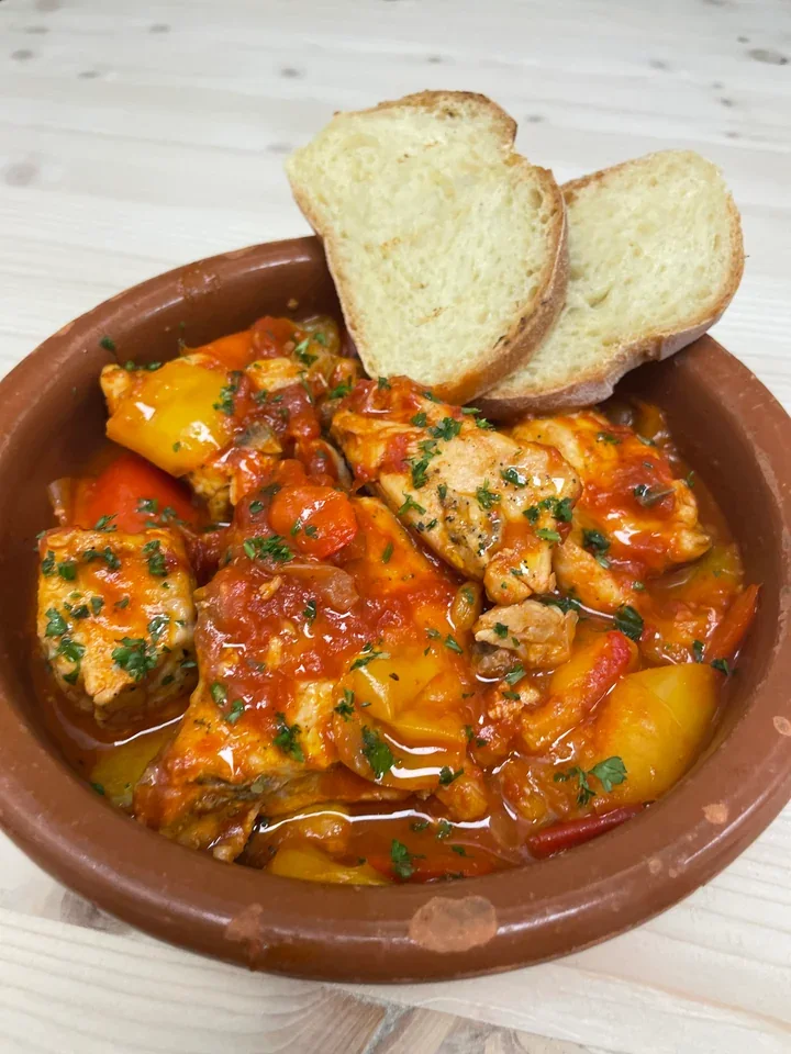 Archive view of Pollo alla Romana plated at Davanti