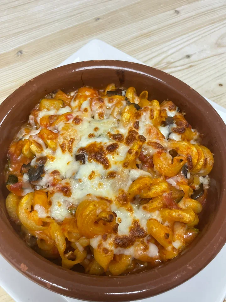 Archive view of Cavatappi al Forno alla Pugliese plated at Davanti