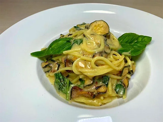 Archive view of Spaghetti alla Nerano plated at Davanti