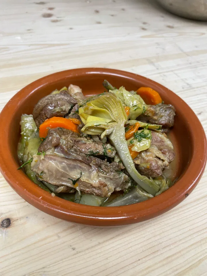 Archive view of Agnello alla Nuorese plated at Davanti