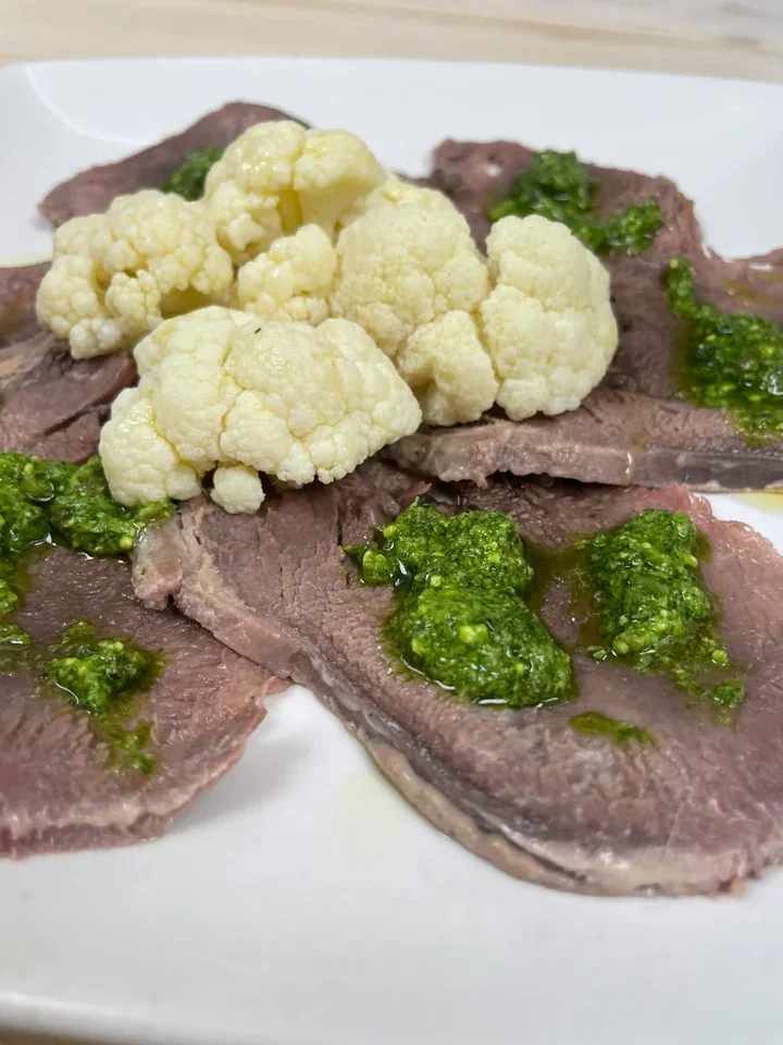 Archive view of Lingua Salmistrata alla Piemontese plated at Davanti