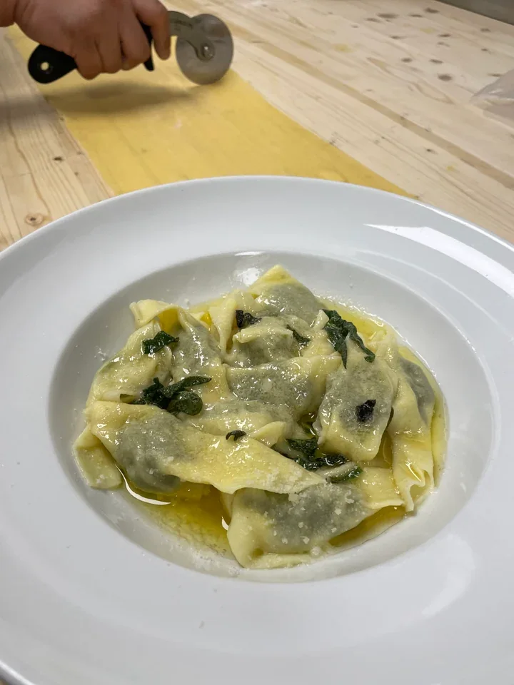 Archive view of Casoncelli di Barbariga plated at Davanti