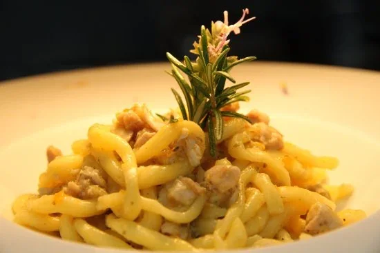 Archive view of Casarecce al Ragù Bianco di Coniglio plated at Davanti
