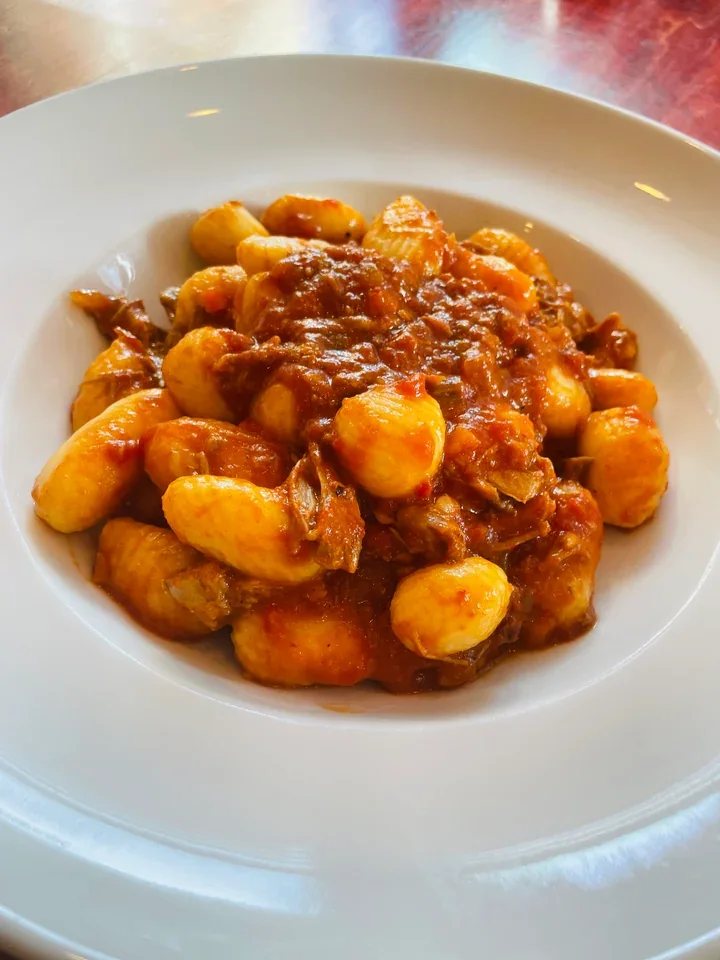 Archive view of Gnocchi di Patate al Sugo di Oca plated at Davanti