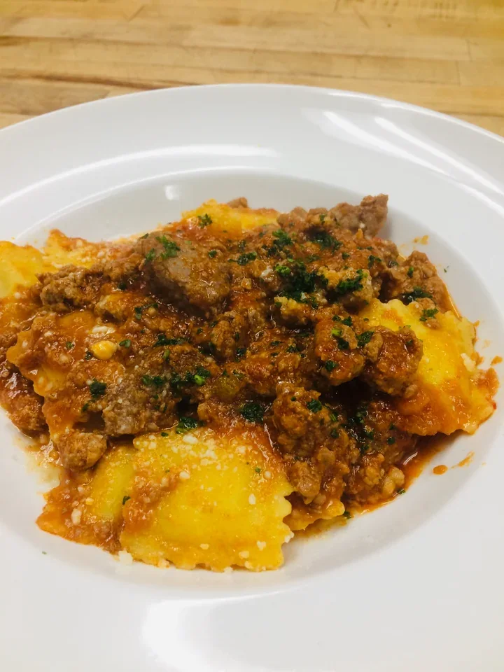 Archive view of Ravioli alla Ragusana plated at Davanti